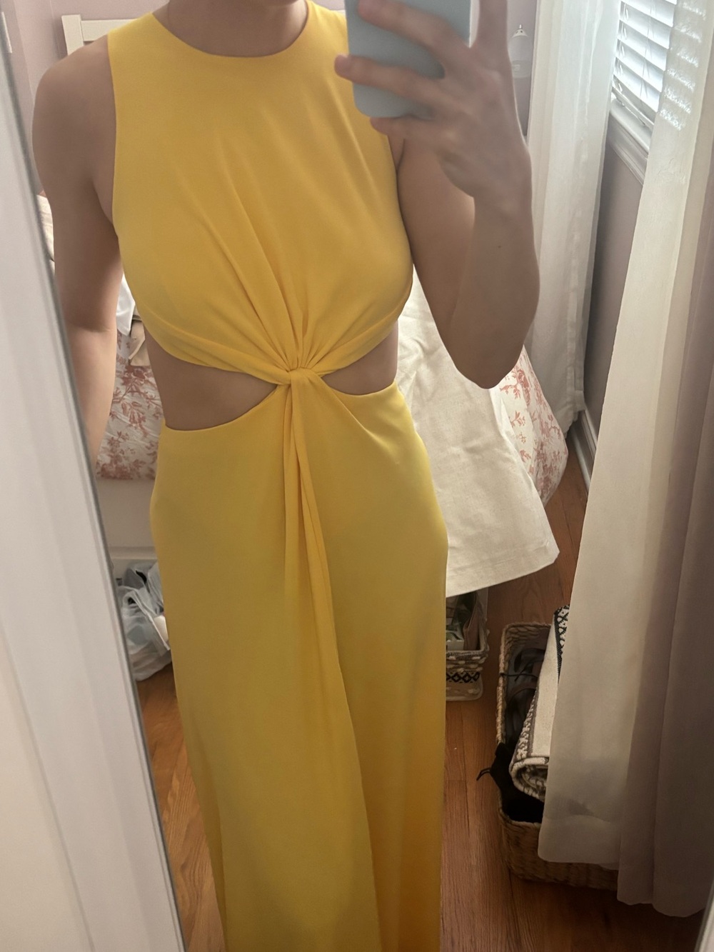 Yellow Twist Front Cutout Maxi Dress!!
